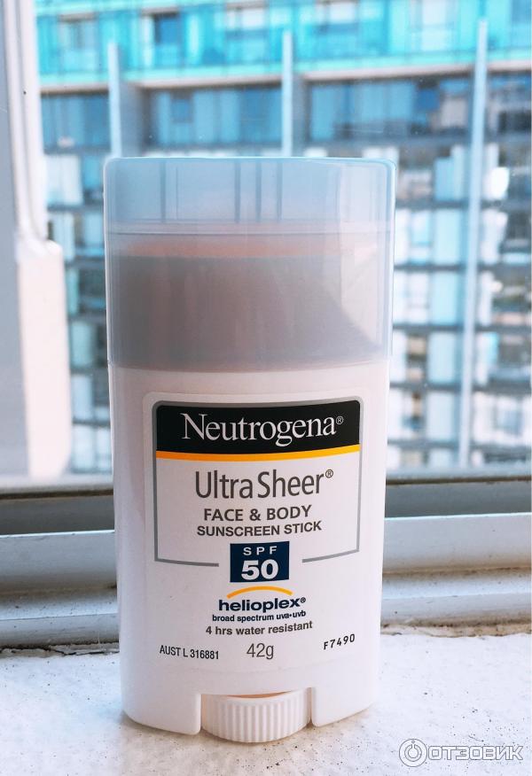 Солнцезащитный стик для лица и тела Neutrogena Ultra Sheer Face & Body Sunscreen Stick SPF 50 фото