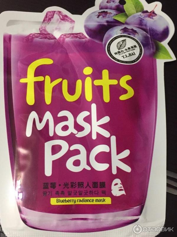 Тканевая маска для лица T.L.BAI Fruits Mask Pack с экстрактом черники фото