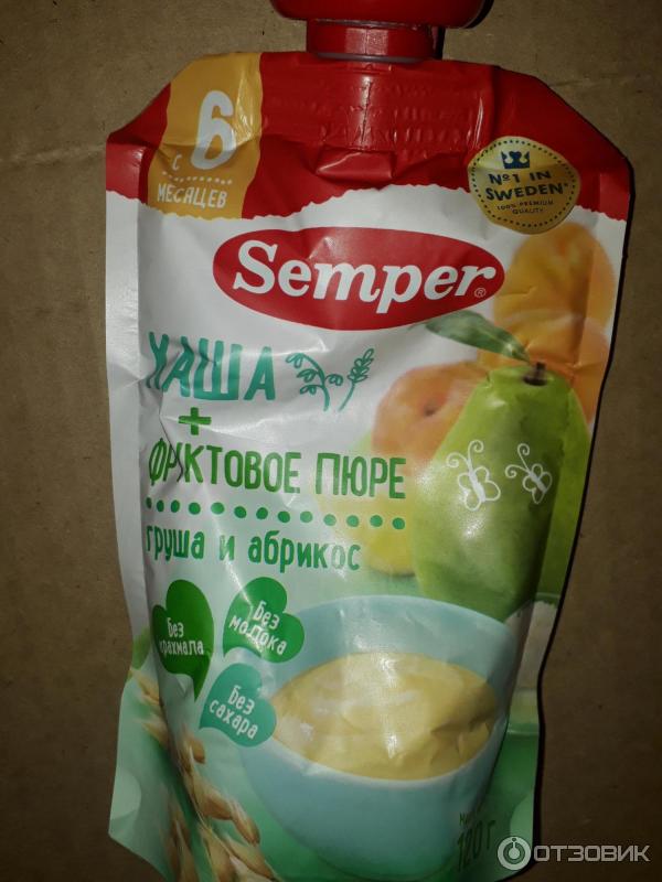 Каша + фруктовое пюре Semper фото