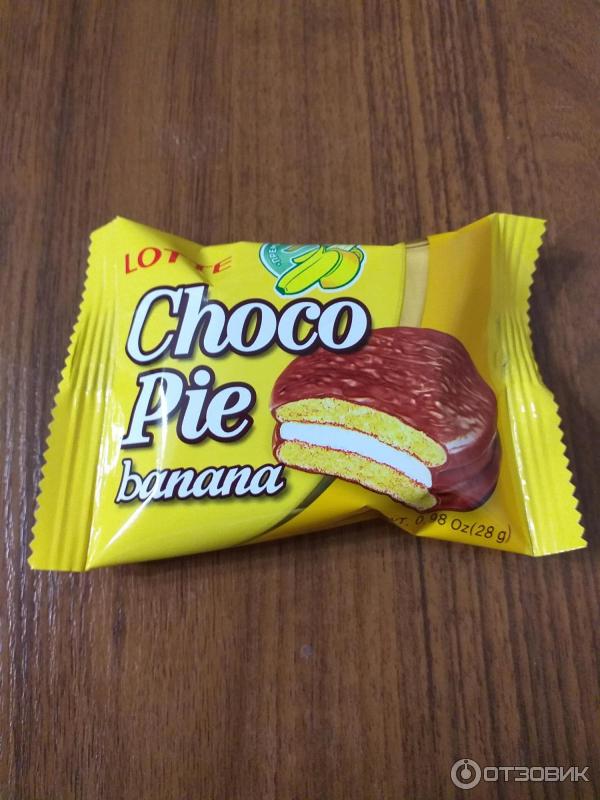 Печенье Choco Pie Lotte Banana фото