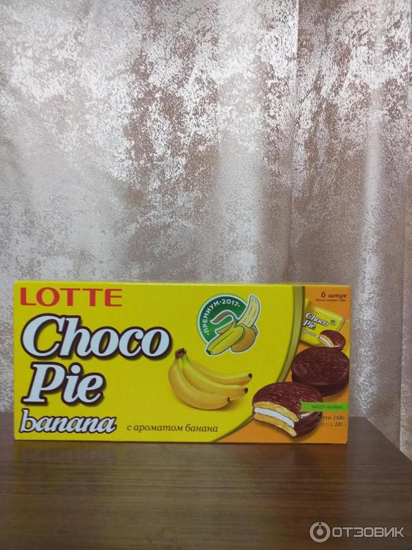 Печенье Choco Pie Lotte Banana фото