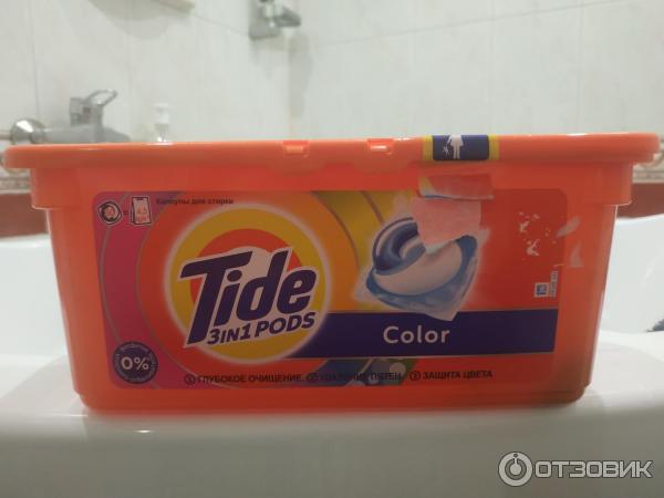 Капсулы для стирки TIDE 3 in1 PODS Color фото