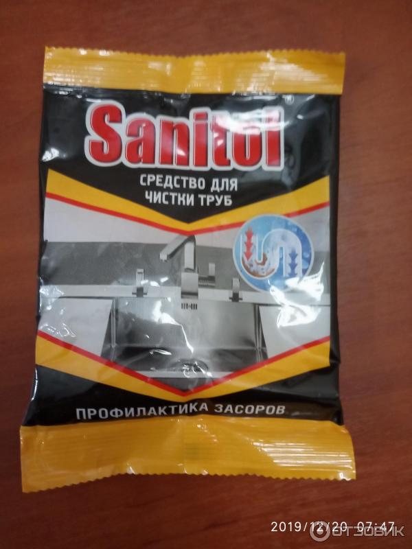 Средство для чистки труб Sanitol профилактика засоров фото